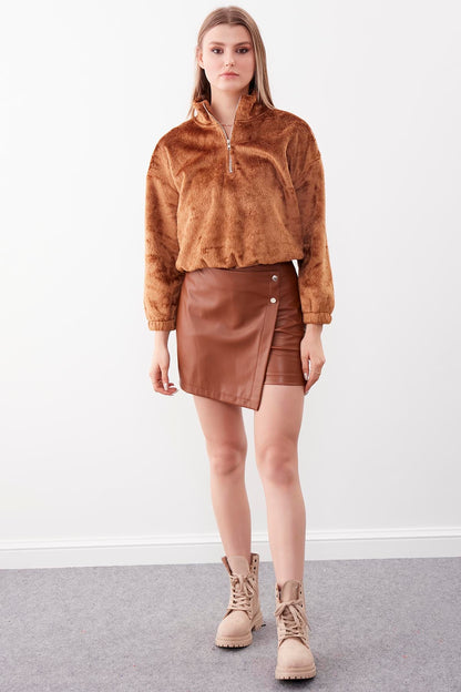 PELUSH SWEAT WITH ZIPPER