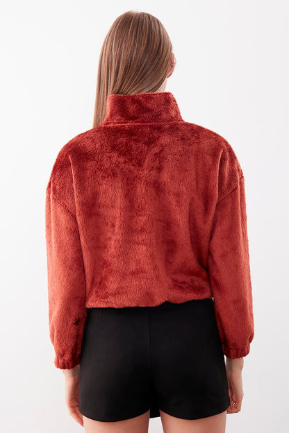 PELUSH SWEAT WITH ZIPPER
