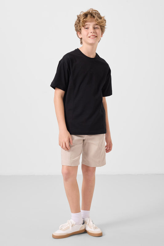Black-Stone Cotton Oversize Fit Weaving Lightweight Flexible Chino Shorts Set - 11276