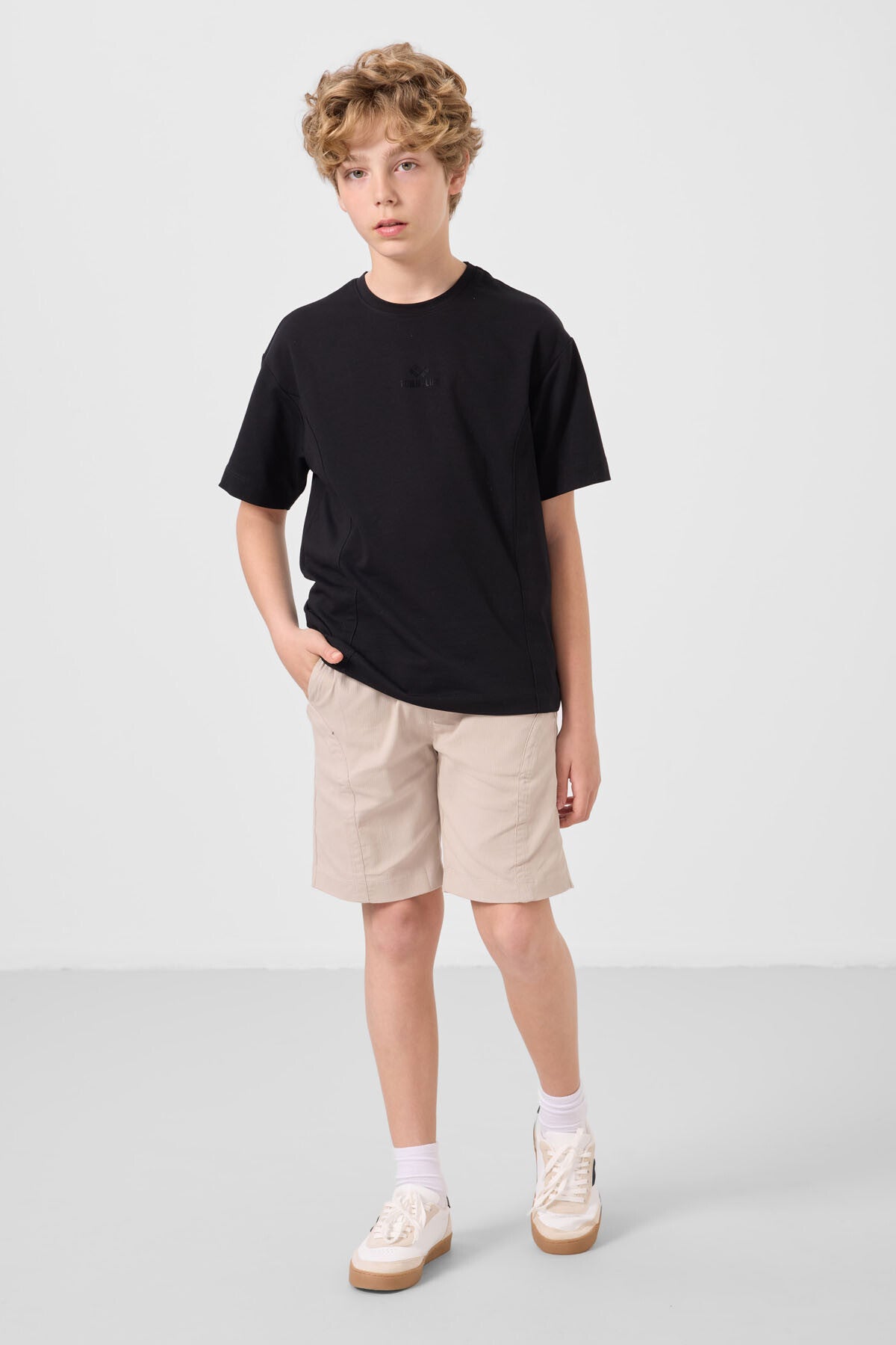 Black-Stone Cotton Oversize Fit Weaving Lightweight Flexible Chino Shorts Set - 11276
