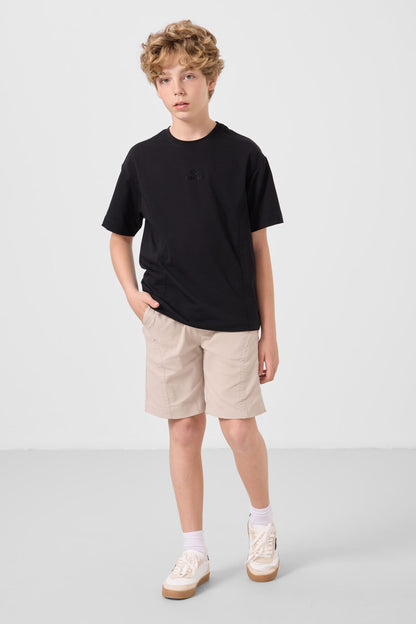 Black-Stone Cotton Oversize Fit Weaving Lightweight Flexible Chino Shorts Set - 11276