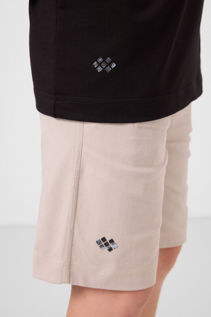 Black-Stone Cotton Oversize Fit Weaving Lightweight Flexible Chino Shorts Set - 11277
