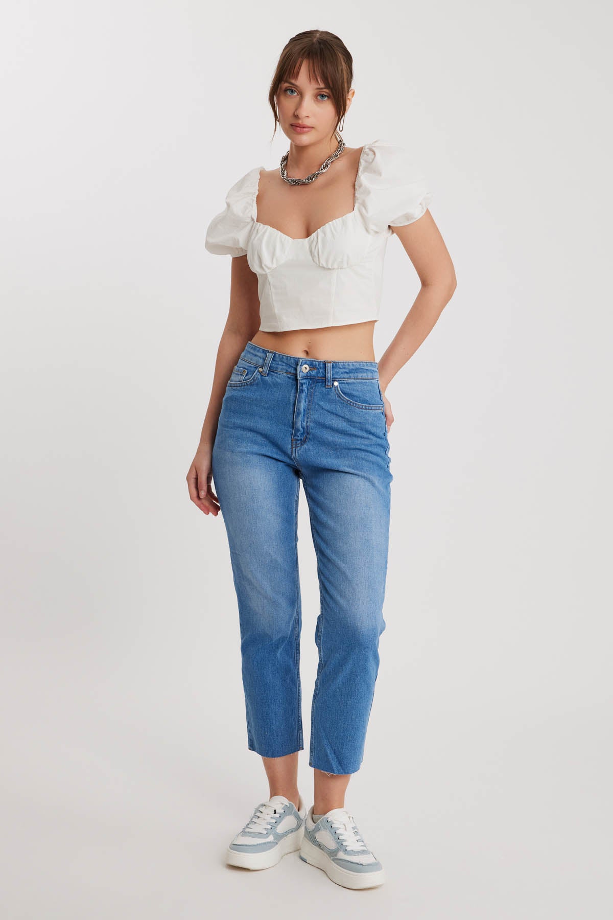 SLIM FIT CROP JEANS