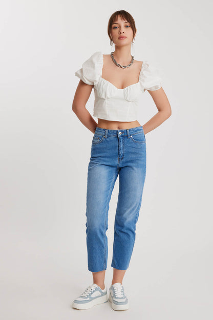 SLIM FIT CROP JEANS