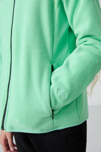 Forest Green Thick Soft Textured Standard Fit Embroidered Fleece Girls' Sweatshirt - 75154