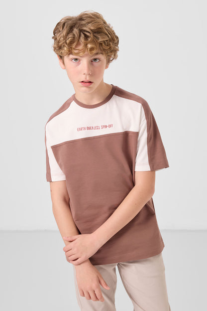 Oversize Fit Embroidered Cotton Cinnamon T-Shirt for boys - 11290