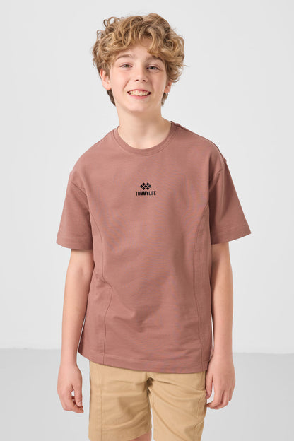 Cinnamon-dark beige cotton oversized fit woven lightweight flexible chino shorts set - 11276