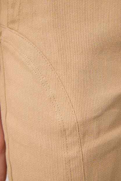 Cinnamon-dark beige cotton oversized fit woven lightweight flexible chino shorts set - 11276