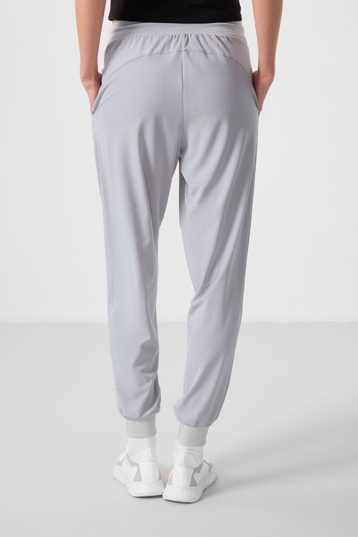 Stone Polyester Pocketed Standard Mold Women's Trousers - 94677