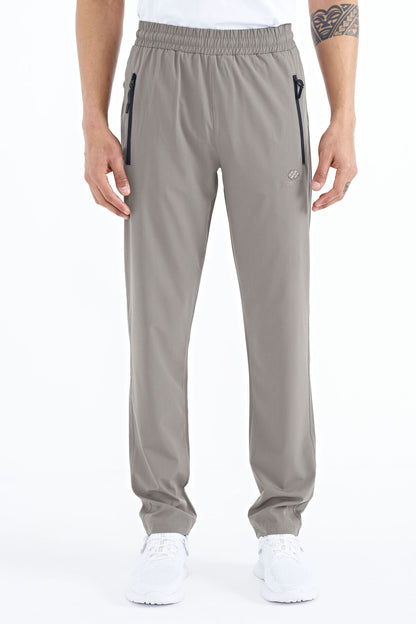 Stone Men's Zippered Three-Pocket Standard Fit Classic Hem Tracksuit Bottom - 84768