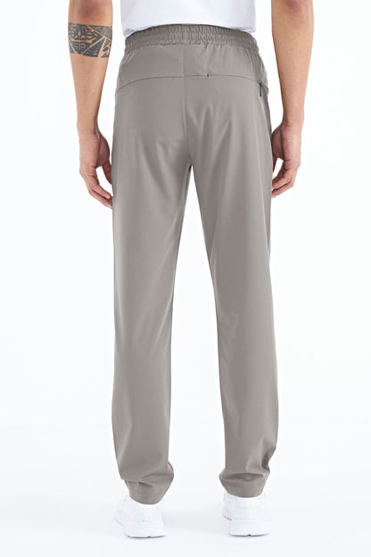Stone Men's Zippered Three-Pocket Standard Fit Classic Hem Tracksuit Bottom - 84768