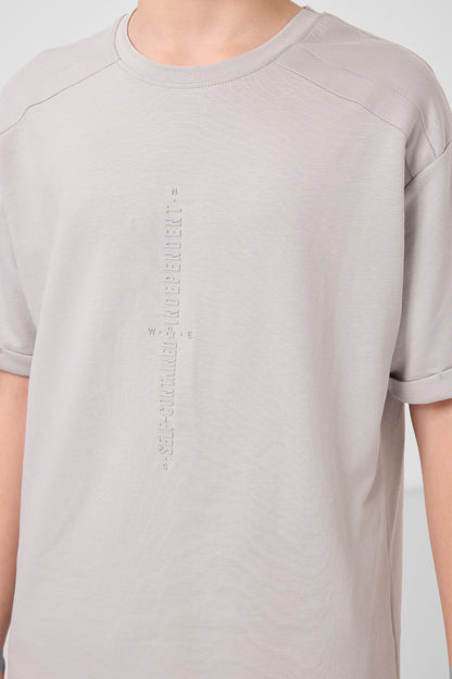 Oversized printed stone cotton soft fabric T-Shirt - 11301