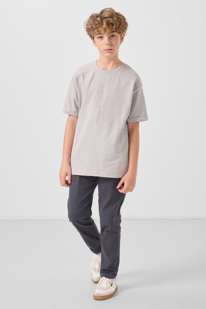Oversized printed stone cotton soft fabric T-Shirt - 11301