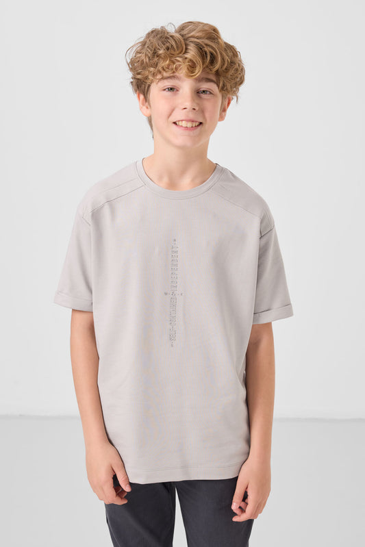 Oversized printed stone cotton soft fabric T-Shirt - 11301