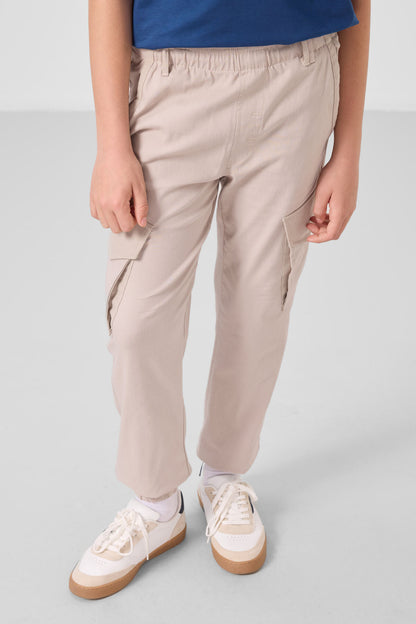 Stone Standard Fit Weaving Lightweight Flexible Chino Boys Trousers - 11271