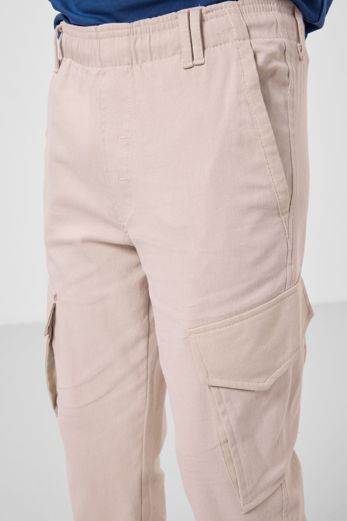 Stone Standard Fit Weaving Lightweight Flexible Chino Boys Trousers - 11271
