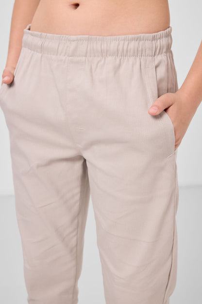 Stone Standard Fit Weaving Lightweight Flexible Chino Boys Trousers - 11272