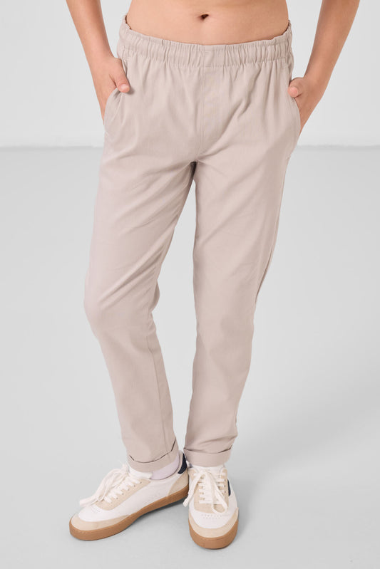 Stone Standard Fit Weaving Lightweight Flexible Chino Boys Trousers - 11272