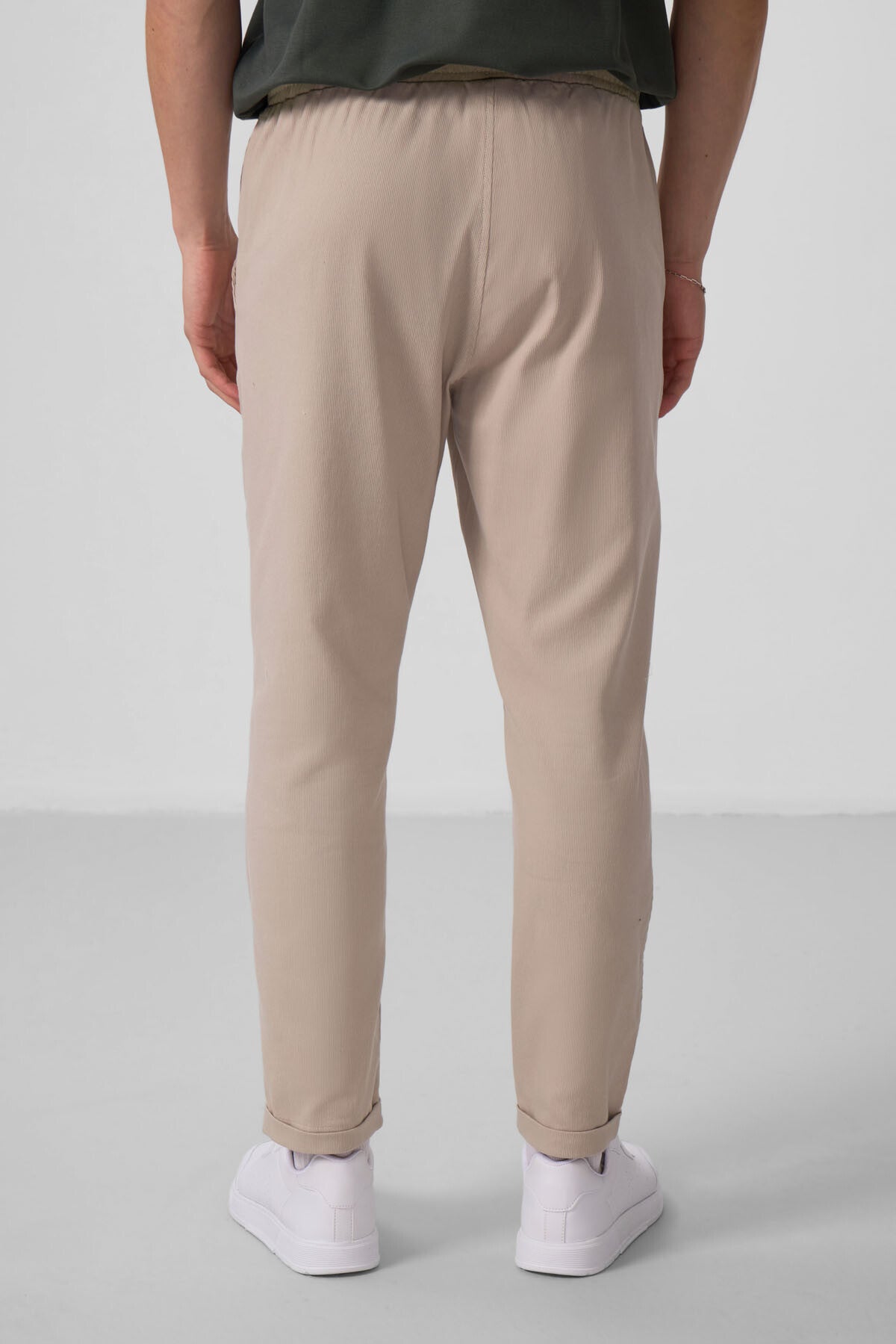 Standard Fit Woven Light Stretch Chino Men's Trousers - 82175