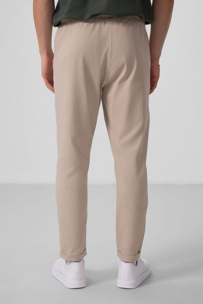 Standard Fit Woven Light Stretch Chino Men's Trousers - 82175