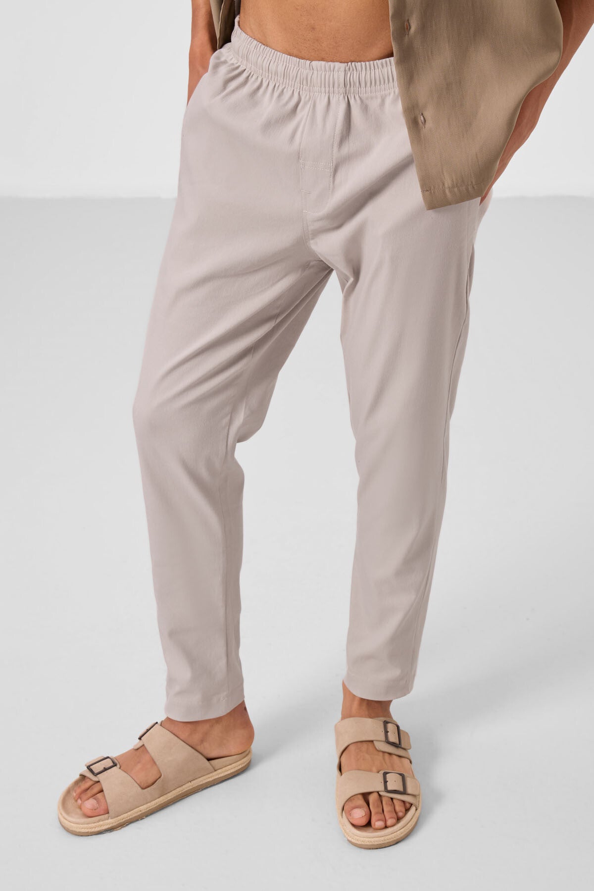 Stone Standard Fit Lightweight Chino Men's Trousers - 82179