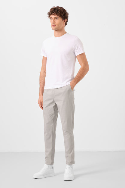 Stone Standard Fit weave lightweight elastic Chino trousers - 82180