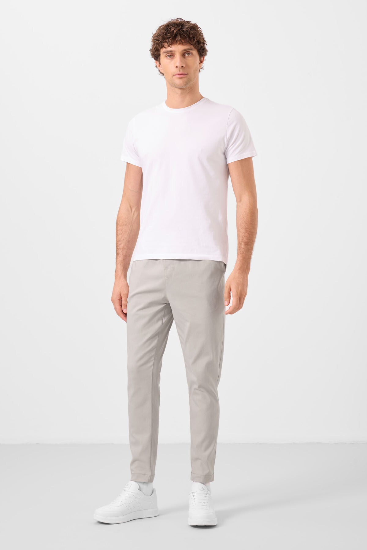 Stone Standard Fit weave lightweight elastic Chino trousers - 82180