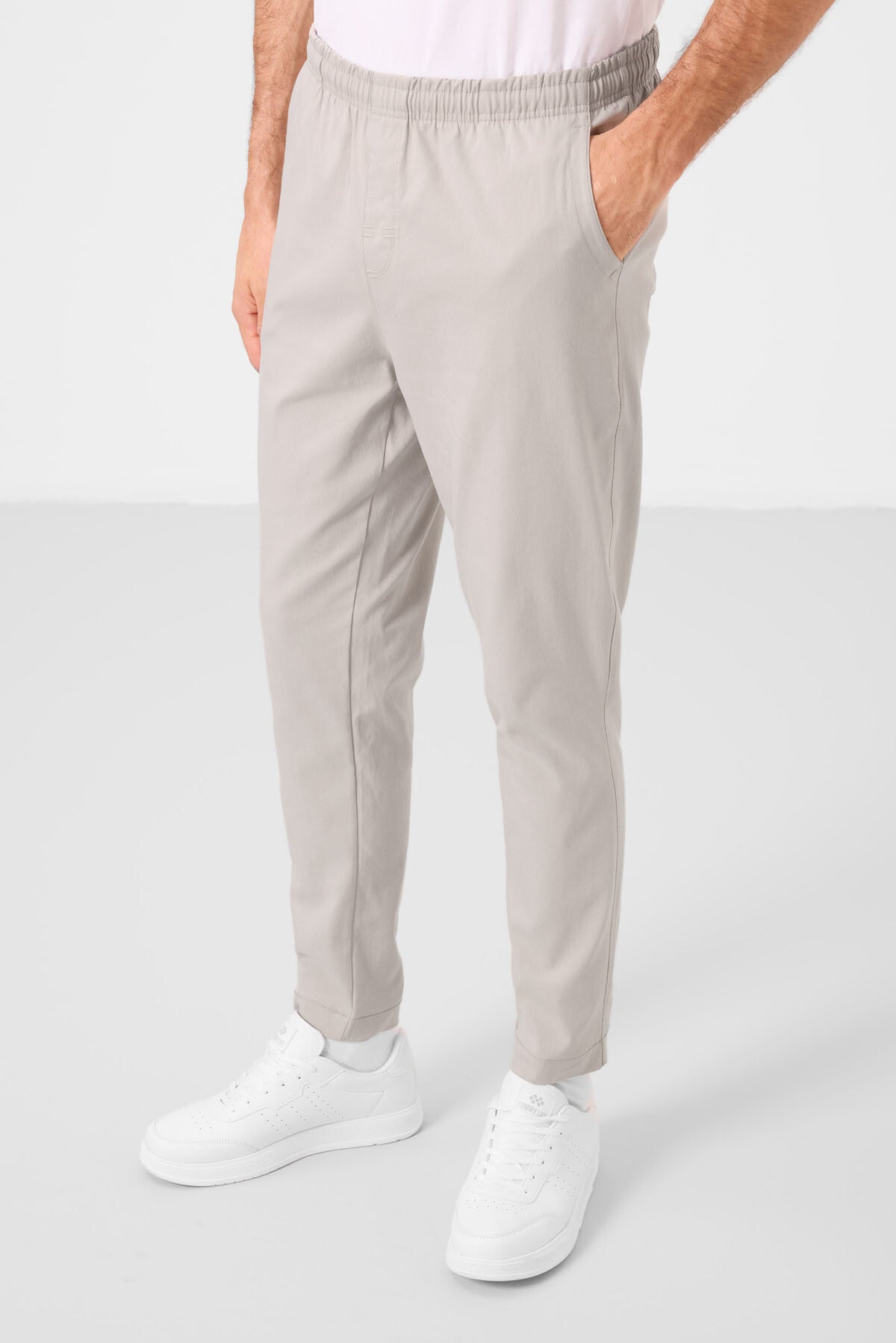 Stone Standard Fit weave lightweight elastic Chino trousers - 82180