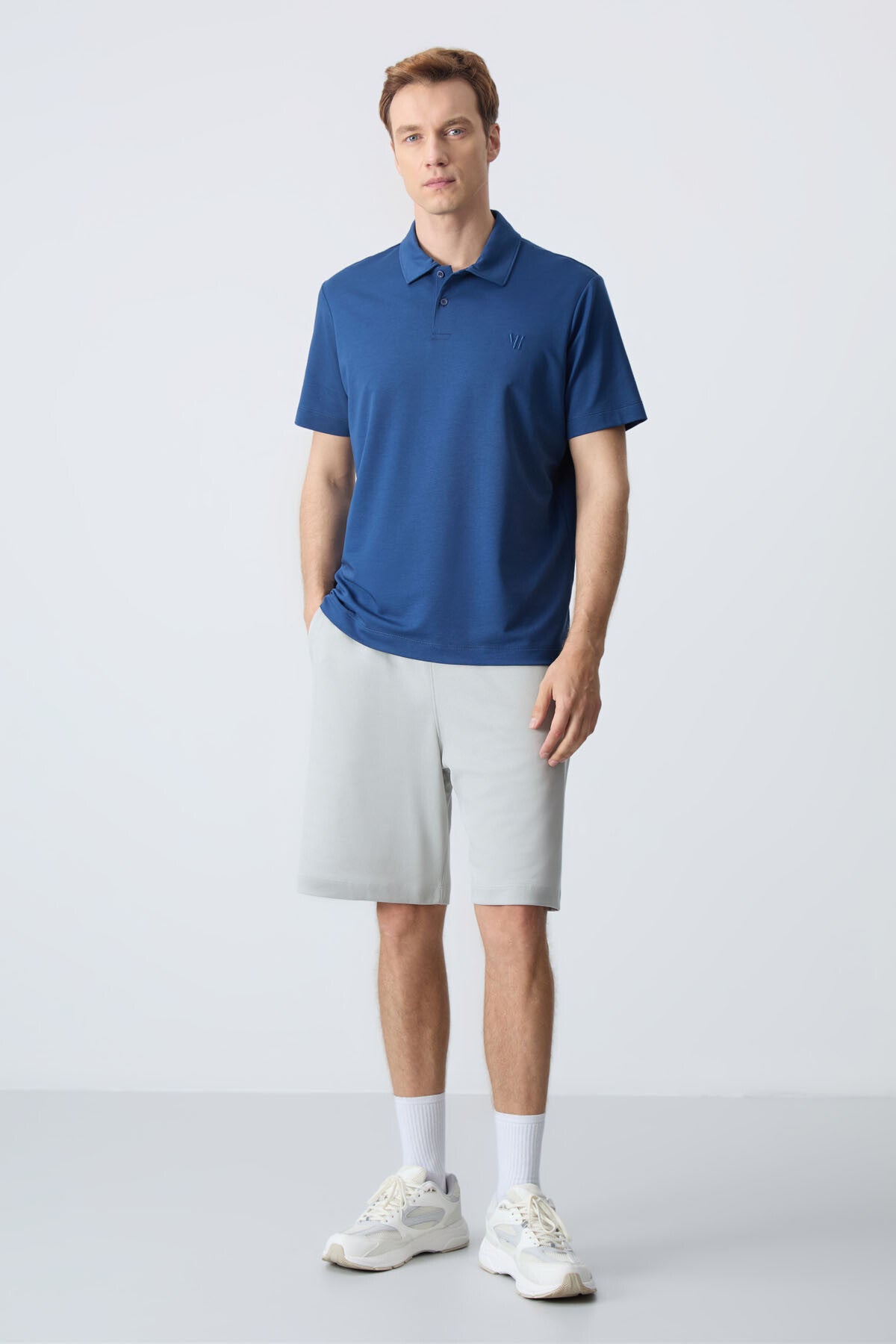 Stone Cotton Thick Soft Textured Standard Fit Basic Men's Shorts - 81275