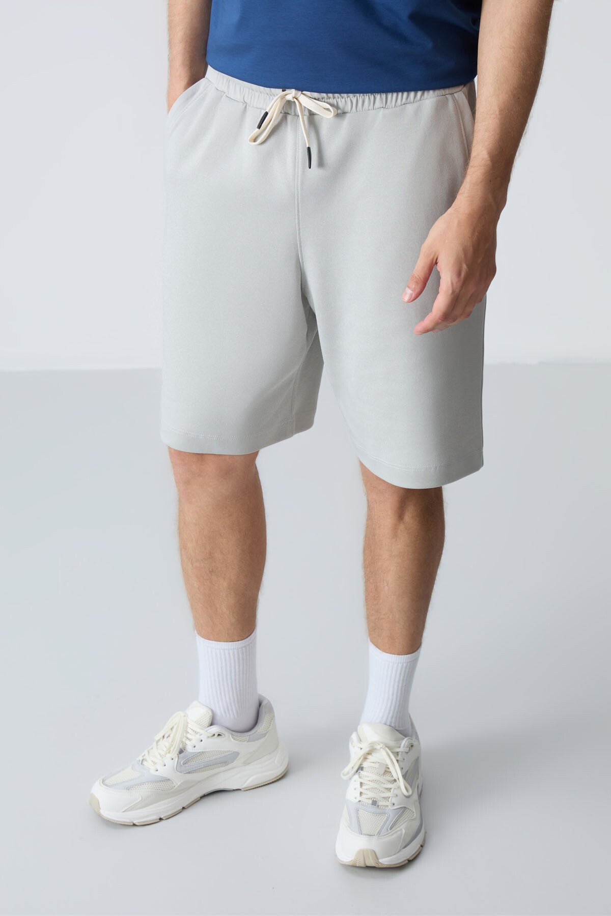 Stone Cotton Thick Soft Textured Standard Fit Basic Men's Shorts - 81275
