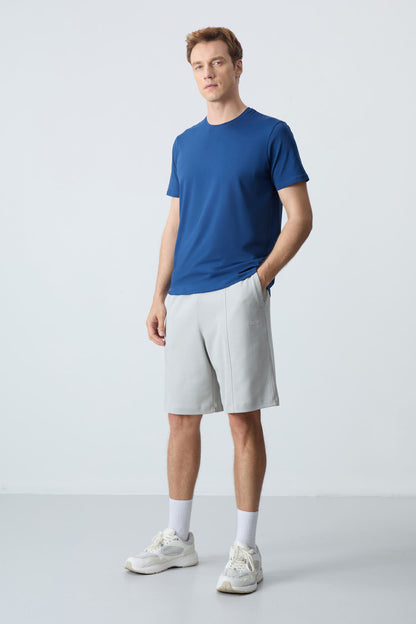 Stone Cotton Thick Soft Textured Standard Fit Basic Men's Shorts - 81277