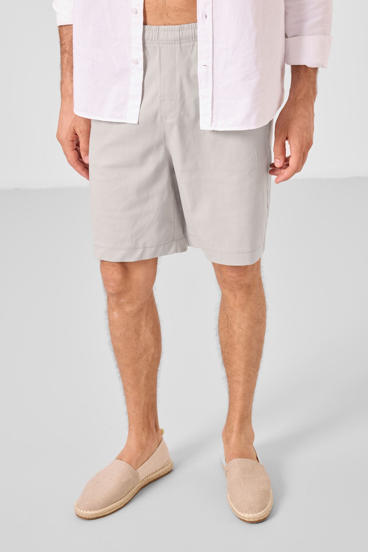 Stone Standard Fit Weaving Lightweight Flexible Chino Men's Shorts - 81293