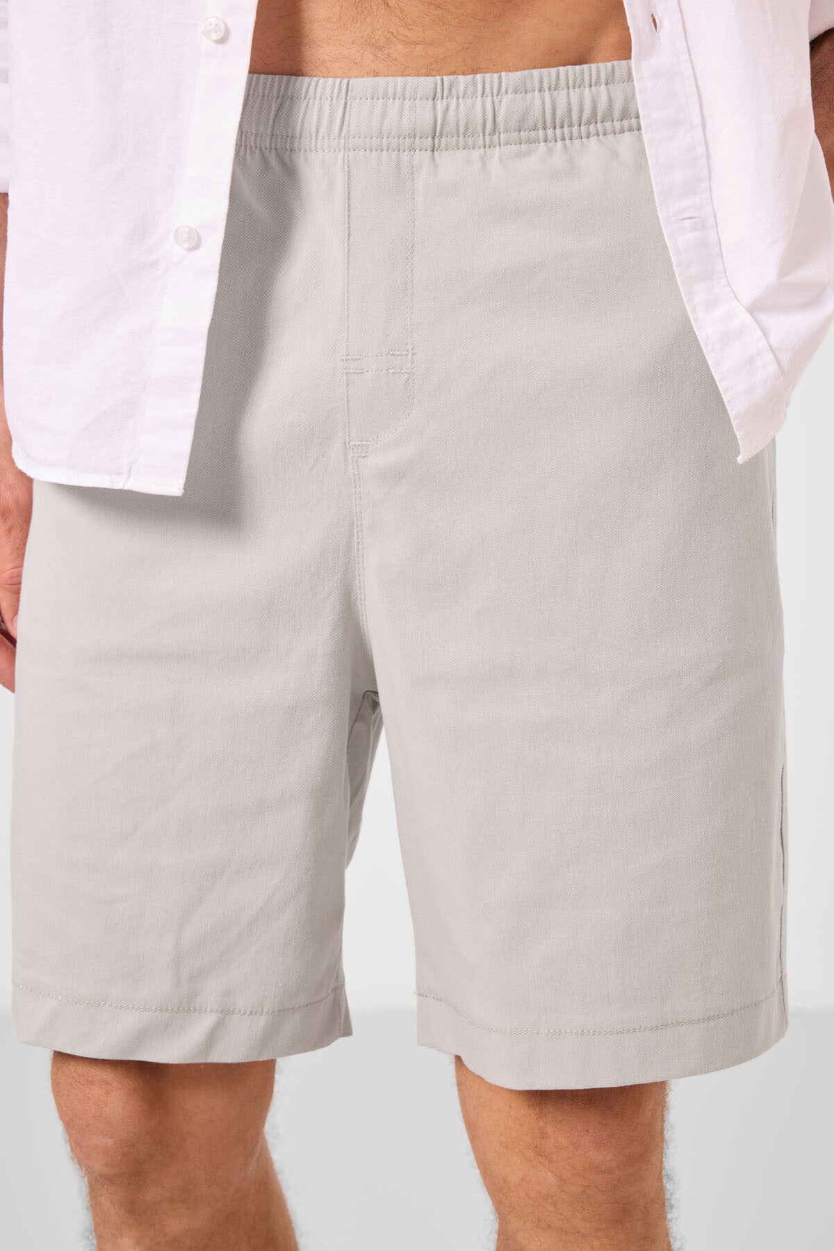 Stone Standard Fit Weaving Lightweight Flexible Chino Men's Shorts - 81293