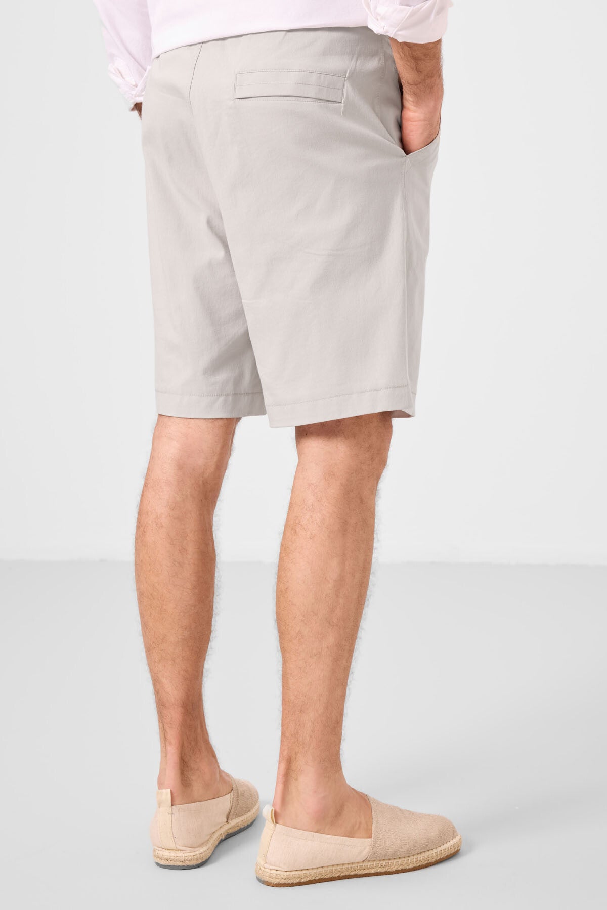 Stone Standard Fit Weaving Lightweight Flexible Chino Men's Shorts - 81293