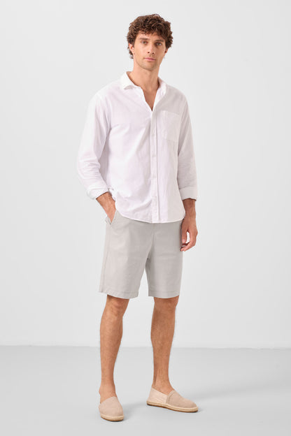 Stone Standard Fit Weaving Lightweight Flexible Chino Men's Shorts - 81293