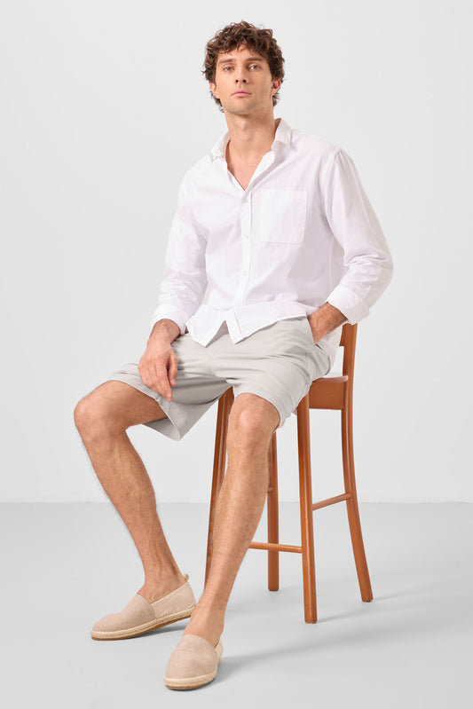Stone Standard Fit Weaving Lightweight Flexible Chino Men's Shorts - 81293