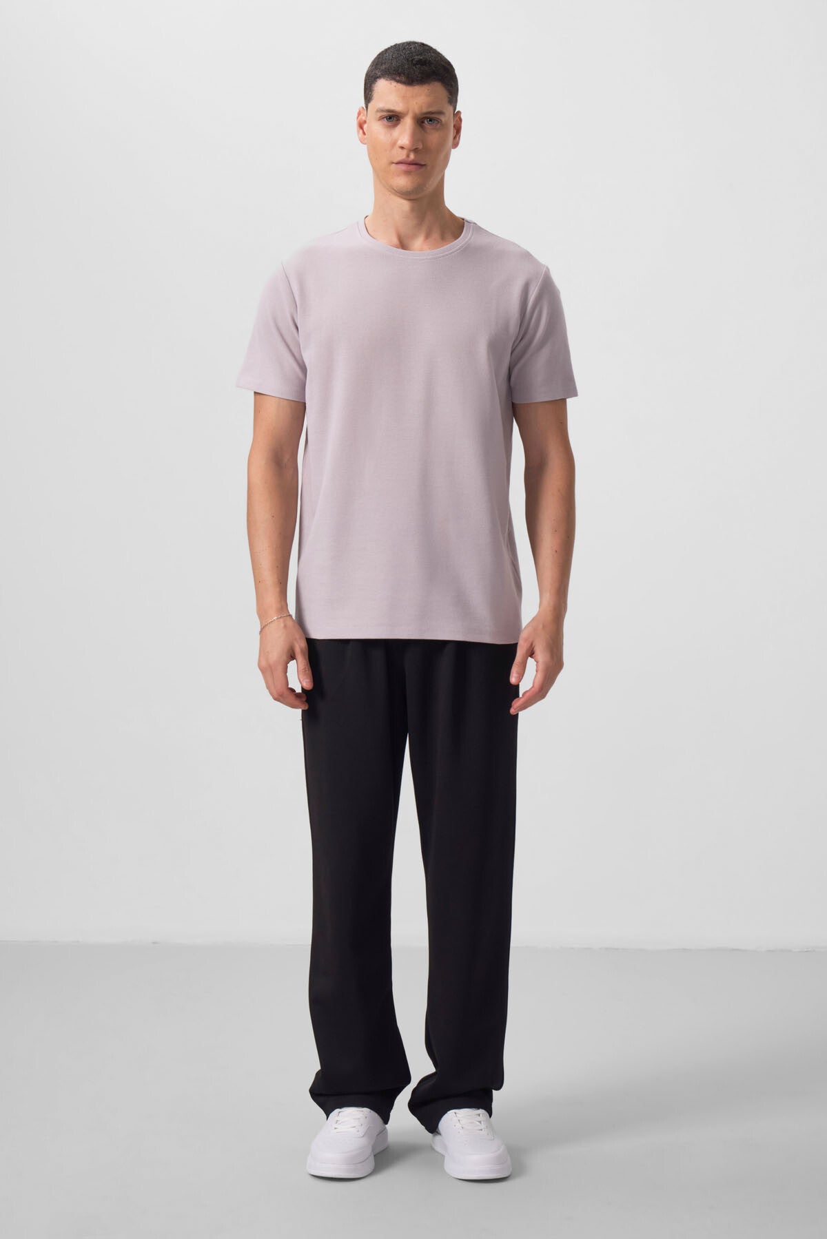 Textured Stone Surface Comfort Fit Basic Men's T-Shirt - 88436