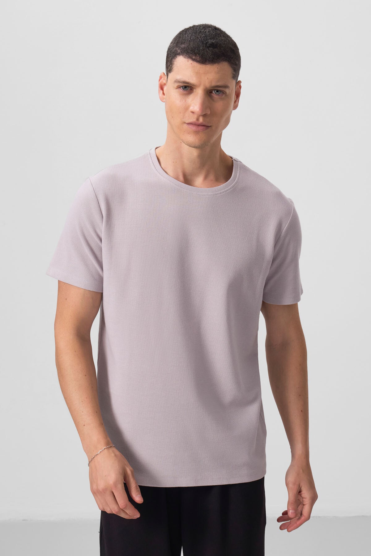 Textured Stone Surface Comfort Fit Basic Men's T-Shirt - 88436