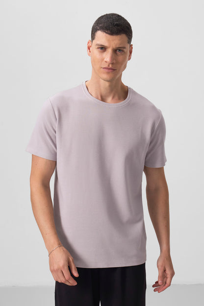 Textured Stone Surface Comfort Fit Basic Men's T-Shirt - 88436