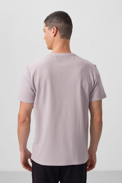 Textured Stone Surface Comfort Fit Basic Men's T-Shirt - 88436