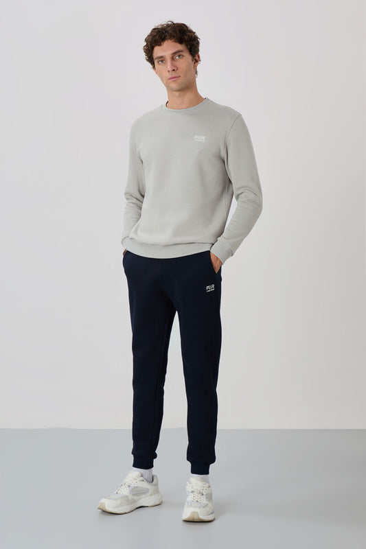 Andy Stone-Navy Blue Hooded Men's Tracksuit Set - 85190
