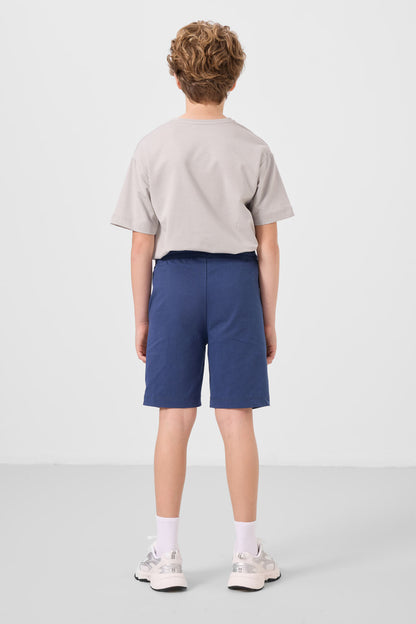 Stone-Parliament oversize cotton fit woven lightweight elastic Chino Shorts set - 11277