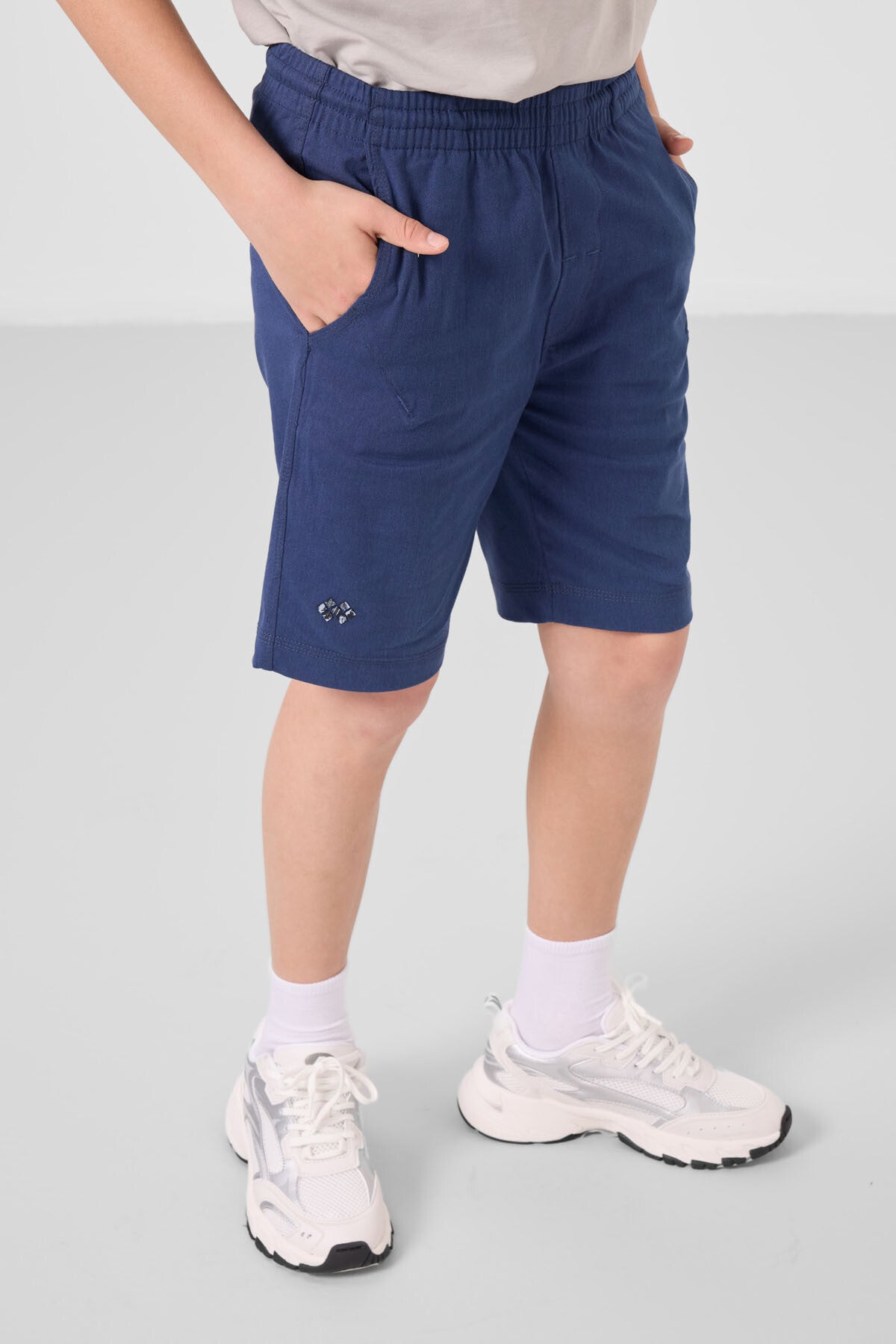 Stone-Parliament oversize cotton fit woven lightweight elastic Chino Shorts set - 11277