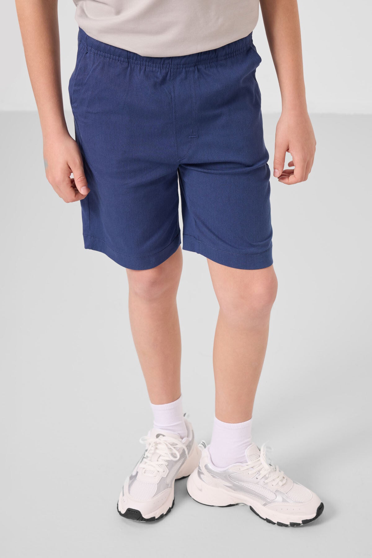 Stone-Parliament oversize cotton fit woven lightweight elastic Chino shorts set - 11278