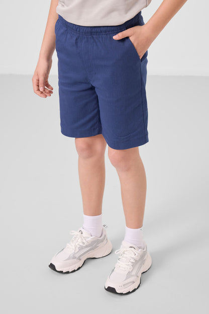 Stone-Parliament oversize cotton fit woven lightweight elastic Chino shorts set - 11278