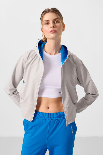 Stone-Hooded Zippered Oversize Women's Tracksuit Set - 95328