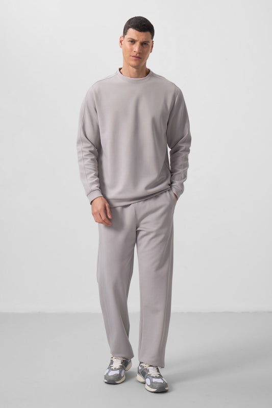 Textured Stone Surface Oversize Men's Tracksuit Set - 85275