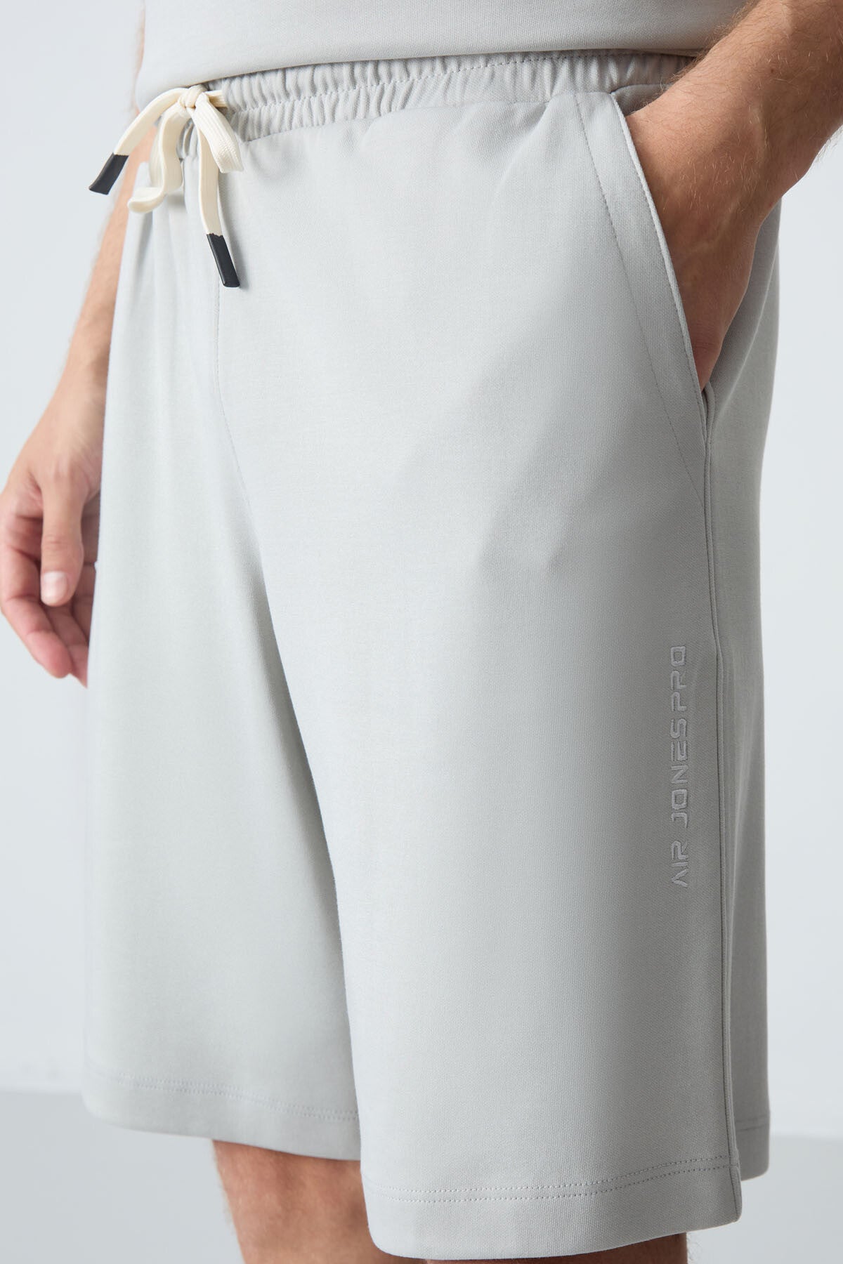 Stone Cotton Thick Soft Textured Oversize Fit Basic Men's Shorts Set - 85257