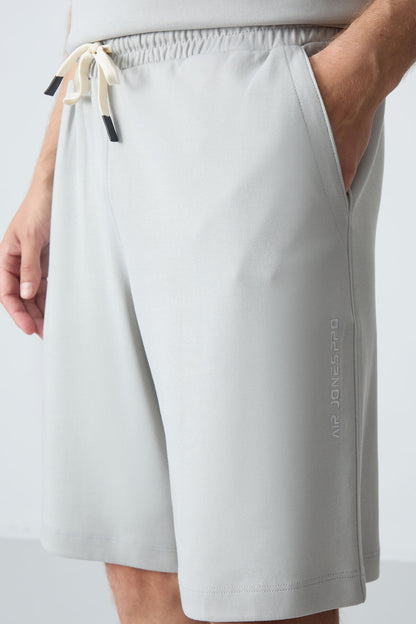 Stone Cotton Thick Soft Textured Oversize Fit Basic Men's Shorts Set - 85257