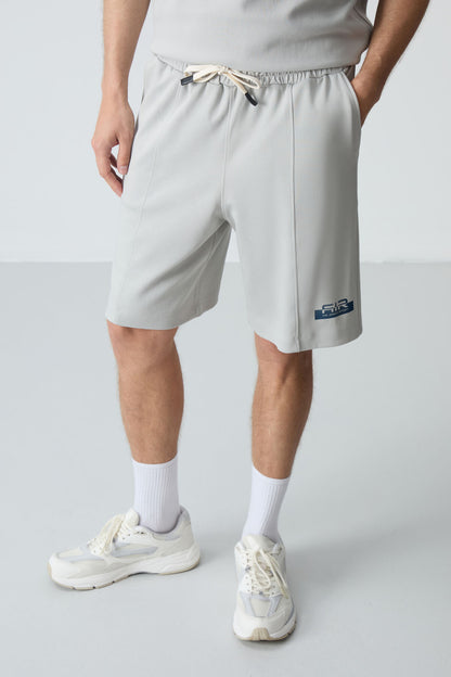 Stone Cotton Thick Soft Textured Oversize Fit Basic Men's Shorts Set - 85259